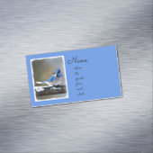 Carte De Visite Magnétique Peinture Jay Bleu - Art Oiseau Original (In Situ)