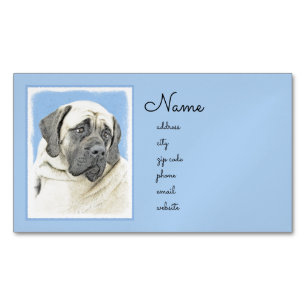 Carte De Visite Magnétique Peinture Mastiff (Fawn) anglaise - Art Chien origi