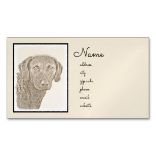 Carte De Visite Magnétique Peinture originale de chien par Retriever de Chesa