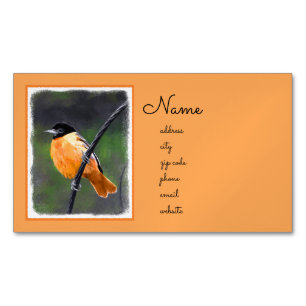 Carte De Visite Magnétique Peinture Oriole - Art Oiseau Original