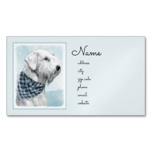 Carte De Visite Magnétique Peinture Sealyham Terrier - Cute Original Chien Ar