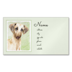 Carte De Visite Magnétique Peinture Sloughis - Joli art original pour chien