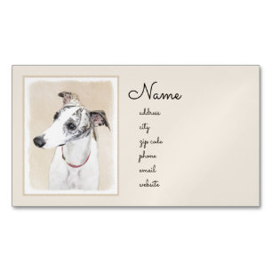 Carte De Visite Magnétique Peinture Whippet - Jolie art original chien
