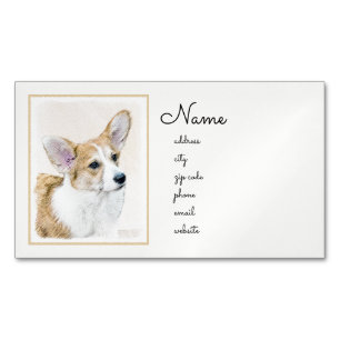 Carte De Visite Magnétique Pembroke Welsh Corgi Peinture - Chien d'art origin