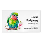 Carte De Visite Magnétique Perroquet vert - Bébé mignon oiseau (devant)