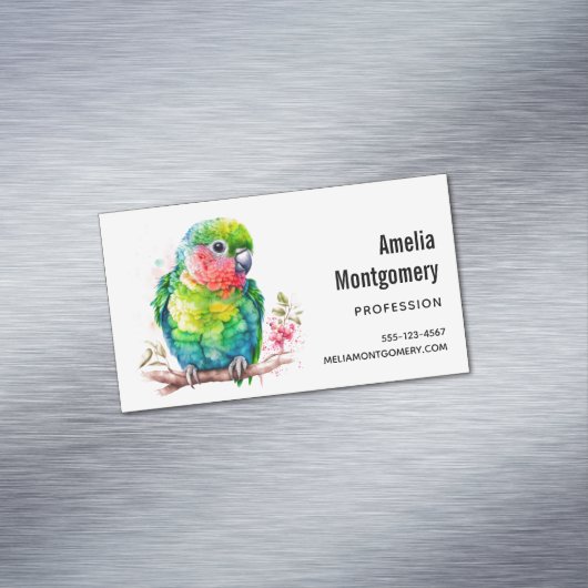 Carte De Visite Magnétique Perroquet vert - Bébé mignon oiseau (In Situ)