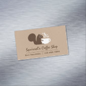 Carte De Visite Magnétique Petit écureuil au café (In Situ)