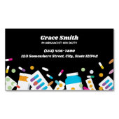 Carte De Visite Magnétique Pharmacien noir (devant)