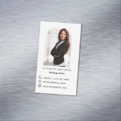 Carte De Visite Magnétique Photo arche contact info blanc (In Situ)