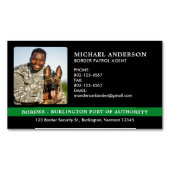 Carte De Visite Magnétique Photo de l'agent de patrouille frontalière (devant)