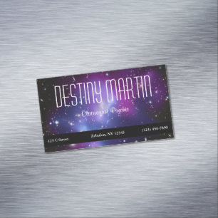 Carte De Visite Magnétique Photo d'espace de l'amas de galaxies violet célest