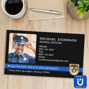 Carte De Visite Magnétique Photo du logo de l'agent de police sur mesure