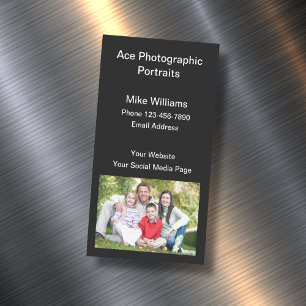 Carte De Visite Magnétique Photographe de portrait Vertical