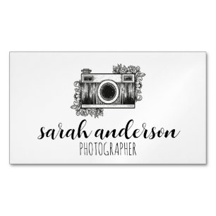 Carte De Visite Magnétique Photographe mignon appareil photo vintage