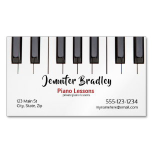 Carte De Visite Magnétique Piano Lesson Business