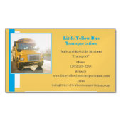 Carte De Visite Magnétique Pilote de bus de l'école jaune bleu (devant)