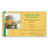 Carte De Visite Magnétique Pilote de bus écolier jaune vert (devant)
