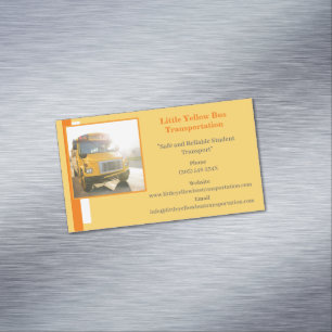 Carte De Visite Magnétique Pilote de bus Orange Private Yellow School