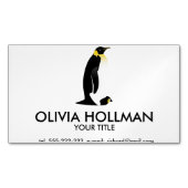 Carte De Visite Magnétique Pingouin avec son bébé (devant)