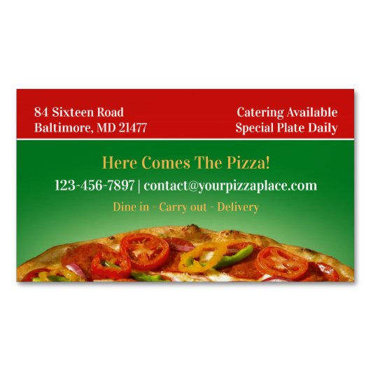 Carte De Visite Magnétique Pizza (devant)