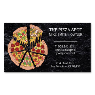 Carte De Visite Magnétique Pizza Pie Slices