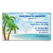 Carte De Visite Magnétique Plage et palmiers Tropical (devant)