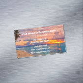 Carte De Visite Magnétique Plage et palmiers Tropical (In Situ)