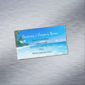 Carte De Visite Magnétique Plage tropicale Palm Trees Ocean Sea Custom Busine (In Situ)