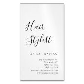 Carte De Visite Magnétique Plain Hair Stylist Modern Minimalist Elegant (devant Vertical)
