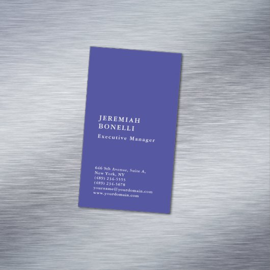 Carte De Visite Magnétique Plaine moderne épurée bleu profond (In Situ)