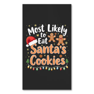 Carte De Visite Magnétique Plus susceptible de manger les cookies de Santa Ch