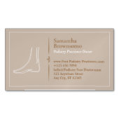 Carte De Visite Magnétique Podiatrie Brown de massage minimal aux pieds (devant)