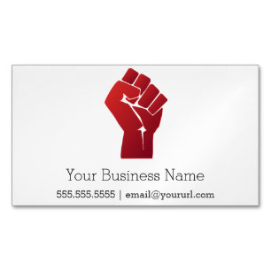 Carte De Visite Magnétique Poing de dégradé rouge élevé