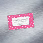 Carte De Visite Magnétique Pointe rose Clair Rétro Classique (In Situ)