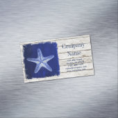 Carte De Visite Magnétique poisson marin bleu marine blanc blanc (In Situ)