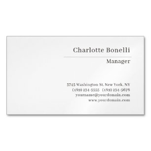Carte De Visite Magnétique Police Serif Minimaliste Moderne Plain Simple