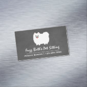 Carte De Visite Magnétique Poméranie blanche Fluffy (In Situ)