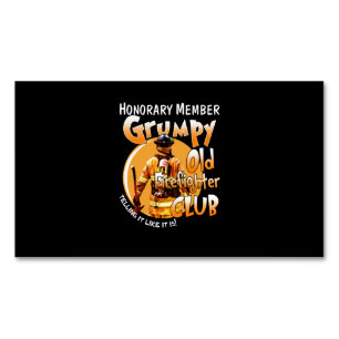Carte De Visite Magnétique Pompier   Membre honoraire Grumpy Firefighter