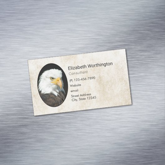 Carte De Visite Magnétique Portrait Majestic Bald Eagle (In Situ)