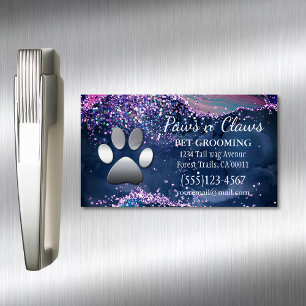 Carte De Visite Magnétique Pot de chien de luxe Grooming Paw Agate