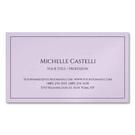 Carte De Visite Magnétique Premium Silk Professional Unique Classique Simple (devant)