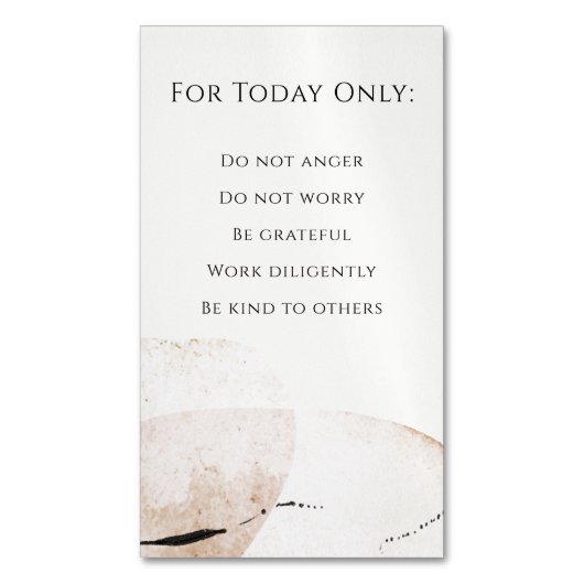 Carte De Visite Magnétique Principes de Reiki, préceptes (devant Vertical)