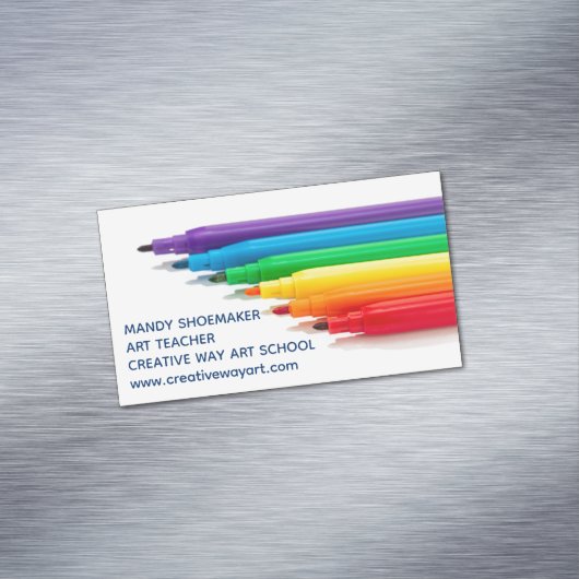 Carte De Visite Magnétique Professeur d'art Marqueurs Arc-en-ciel Artiste Stu (In Situ)