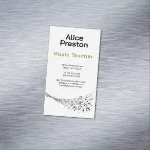 Carte De Visite Magnétique Professeur de musique de piano Unique