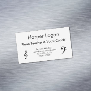 Carte De Visite Magnétique Professeur de Piano et Coach Vocal