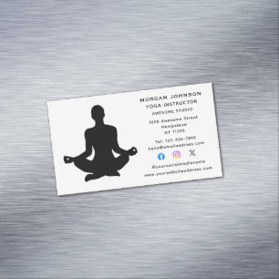 Carte De Visite Magnétique Professeur De Yoga Santé Et Bien-Être Médias Socia