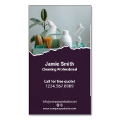 Carte De Visite Magnétique Professional House Cleaning Purple White (devant Vertical)