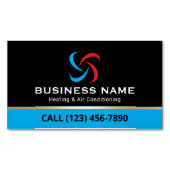 Carte De Visite Magnétique Professional HVAC Logo Heating & Air Conditioning (devant)