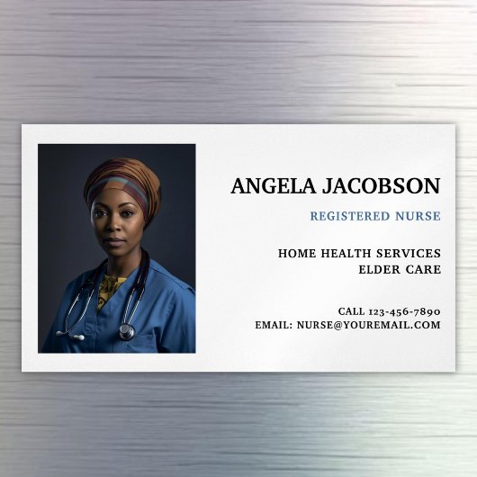 Carte De Visite Magnétique Professional Registered Nurse Photo