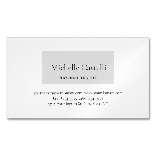 Carte De Visite Magnétique Professional Unique Minimalist Plain (devant)